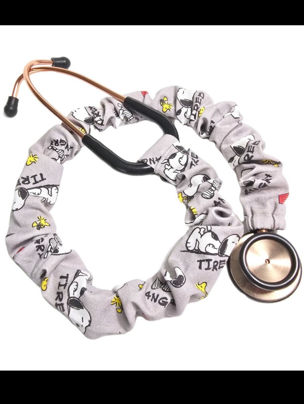 Handmade Snoopy Peanuts Stethoscope Sleeve - Gray Cotton Accessory